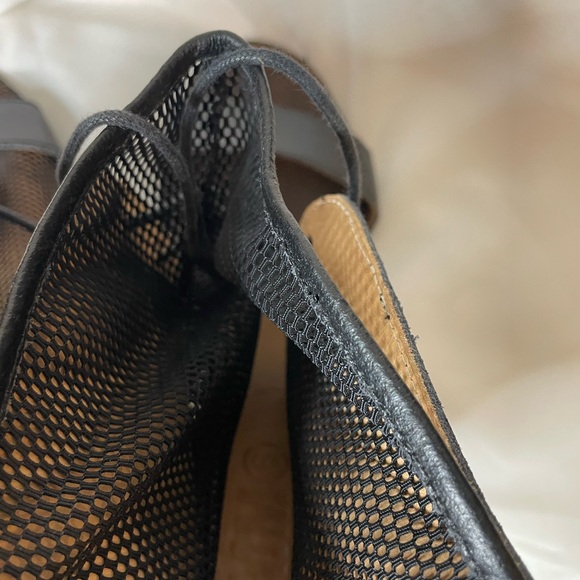 Authentic Maison Martin Margiela MM6 Black Mesh Net and Leather Wedge. - Picture 11 of 14